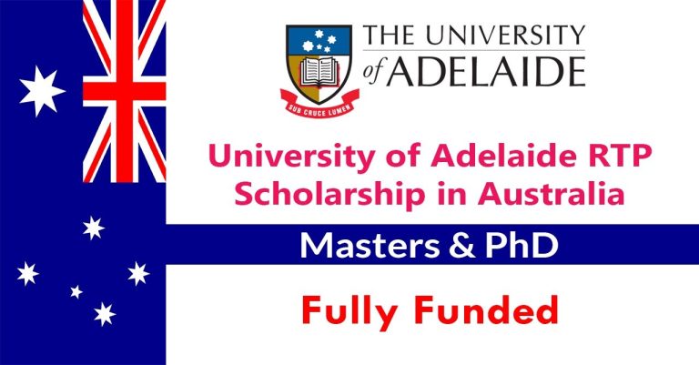 University of Adelaide RTP Scholarship 2026 in Australia (Fully Funded)